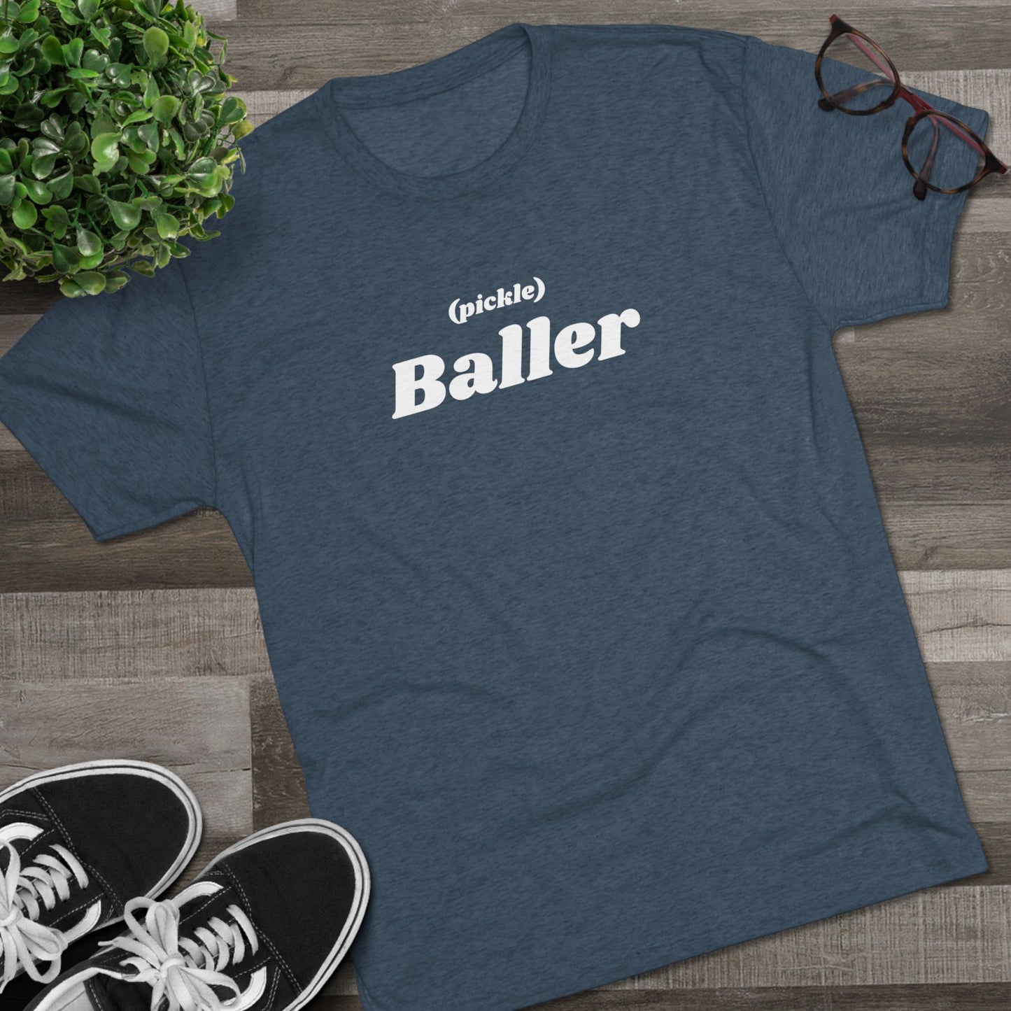 Tri-Blend Crew Tee - Witty Tees - Pickle Baller - Gift - Friend - Pickleball - Baller - Fun