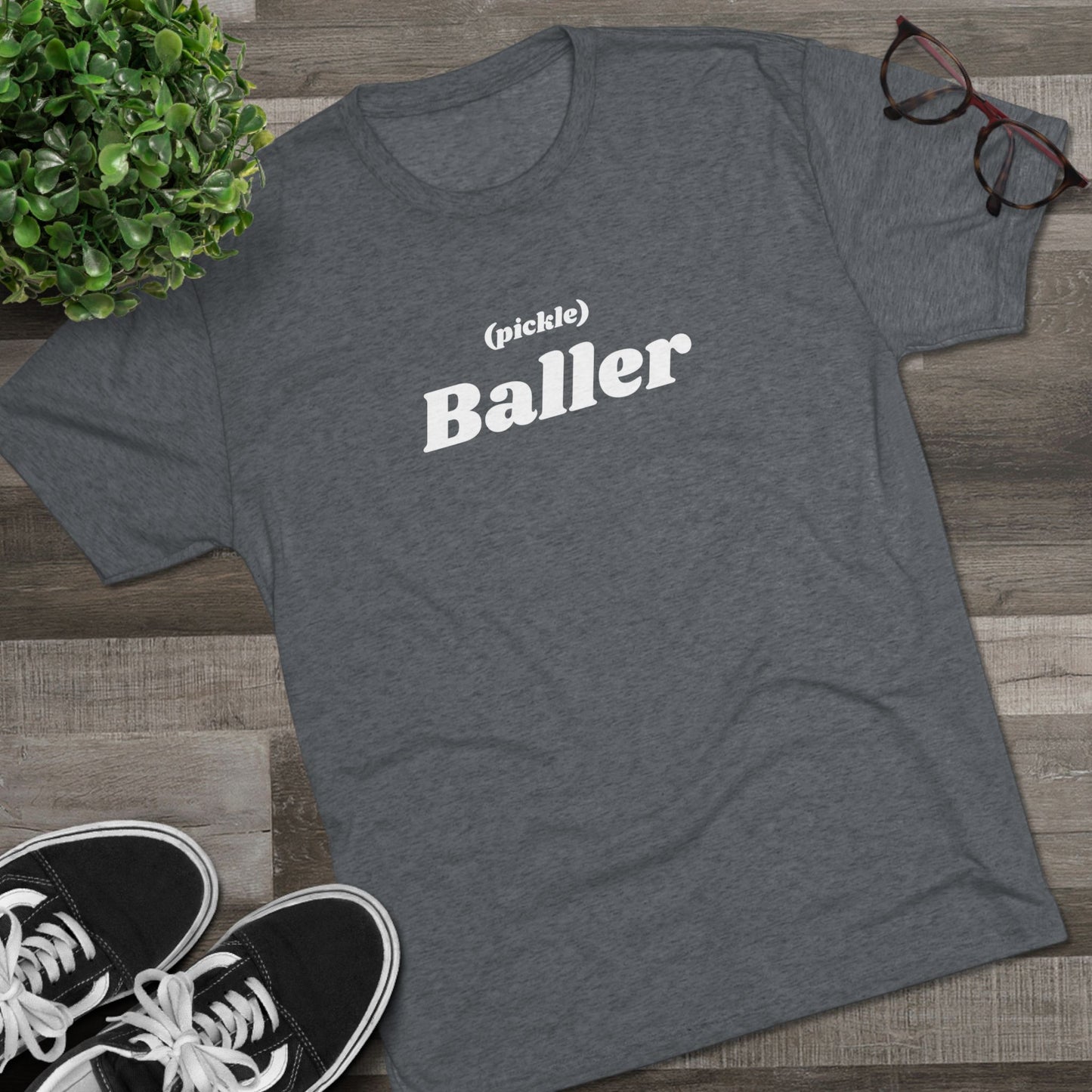 Tri-Blend Crew Tee - Witty Tees - Pickle Baller - Gift - Friend - Pickleball - Baller - Fun